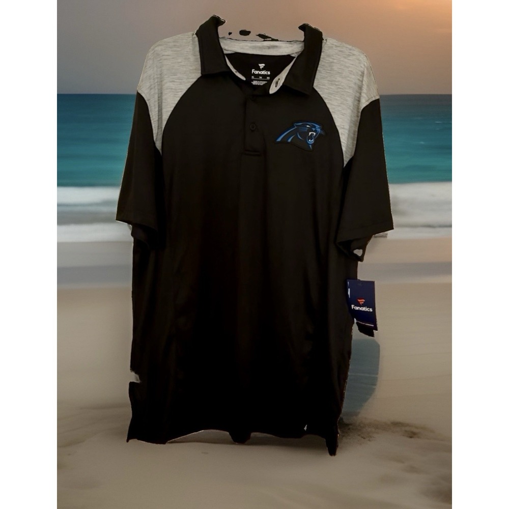 Carolina Panthers Polo Shirt Mens XL  Black Fanatics NFL Football Golf